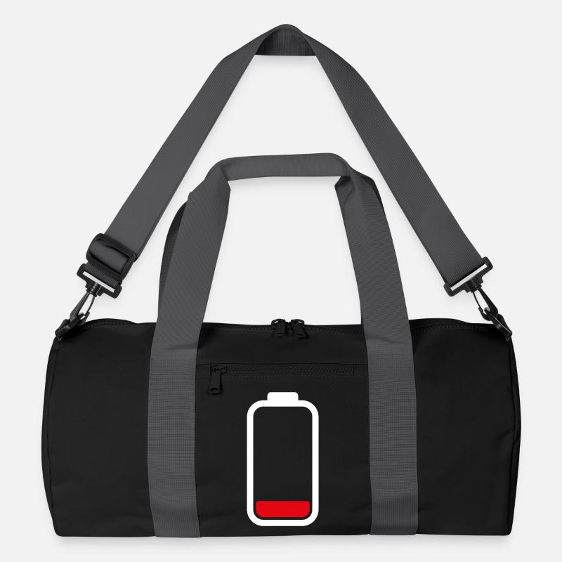 LOW BATTERY - White - Recycelte Duffel Bag - Schwarz/Graphitgrau