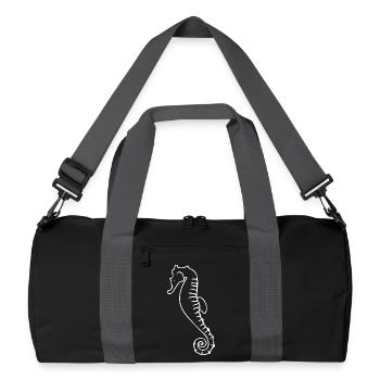 Seepferd weiß - Recycelte Duffel Bag - Schwarz/Graphitgrau - Vorne