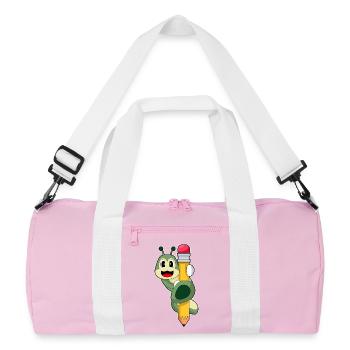 Caterpillar Pupil Pencil School - Recycled Duffel Bag - pink/white - Front