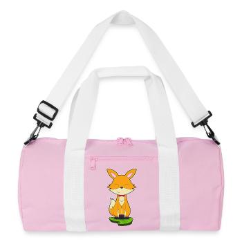 Fox Bow Tie - Recycled Duffel Bag - pink/white - Front