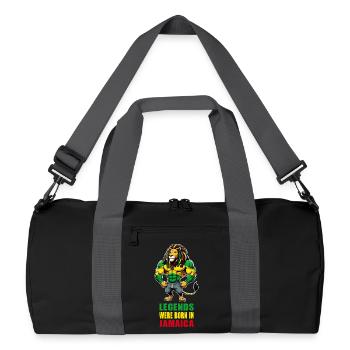 Jamaica lion reggae music - Recycled Duffel Bag - black/graphite grey - Front