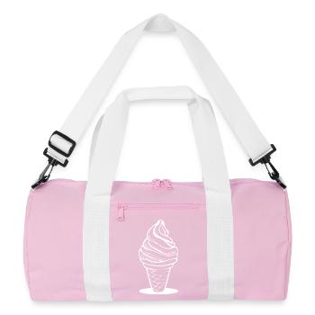 cream cone sketch - Recycled Duffel Bag - pink/white - Front