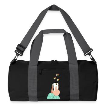Pride hearts on the smartphone - Recycled Duffel Bag - black/graphite grey - Front
