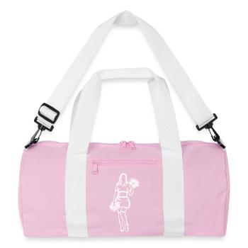 Cheerleader Drawing - Recycled Duffel Bag - pink/white - Front