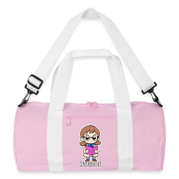 I'm rather reserved and introverted - Recycled Duffel Bag - pink/white - Front