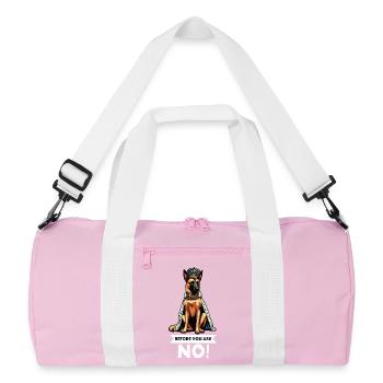 Before You Ask Malinois Belgian Shepherd Dog - Recycled Duffel Bag - pink/white - Front