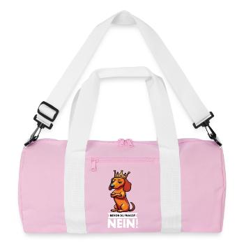 Avant que vous ne demandiez : teckel, propriétaire de teckel, propriétaire de teckel - Sac de sport recyclé - rose/blanc - Devant