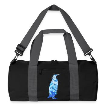 Pinguine bunt Kinder Herren Jungen Pinguin - Recycelte Duffel Bag - Schwarz/Graphitgrau - Vorne