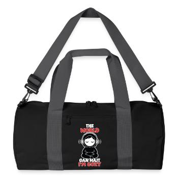 Cozy Zen The World Can Wait Headphones - Recycled Duffel Bag - black/graphite grey - Front