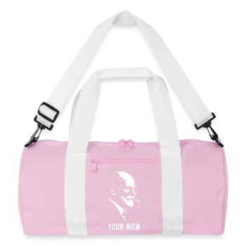 Portrait en noir et blanc de Sigmund Freud avec la flûte - Sac de sport recyclé - rose/blanc - Devant