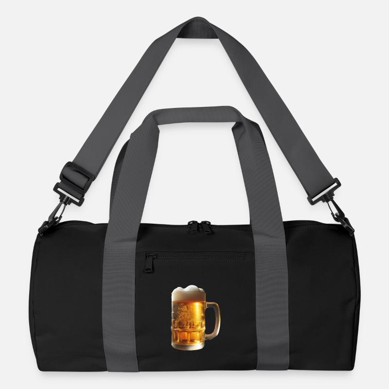 Ein kaltes Bier im Bierkrug - Recycelte Duffel Bag - Schwarz/Graphitgrau