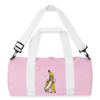 Lustiger Bananenblitz-Stripper-Streaker-Cartoon - Recycelte Duffel Bag - Rosa/Weiß - Vorne