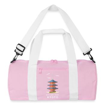Kyoto, Japan, Kiyomizu-Dera Buddhist Temple - Recycled Duffel Bag - pink/white - Front