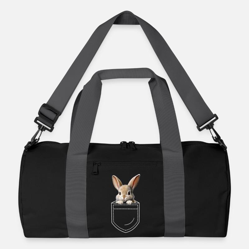 Hase Kaninchen - Recycelte Duffel Bag - Schwarz/Graphitgrau