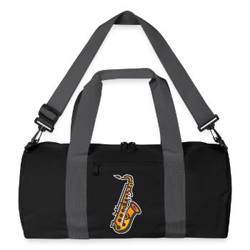 Saxophone Graphics - Recycled Duffel Bag - black/graphite grey - Front
