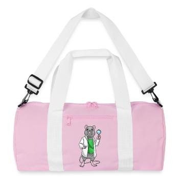 Rat Science Teacher School - Recycled Duffel Bag - pink/white - Front