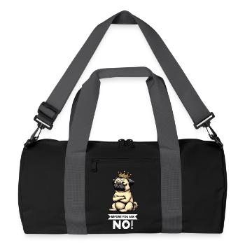 Avant de demander, carlins, carlins, propriétaire de carlin, détenteur de carlin. - Sac de sport recyclé - noir/gris graphite - Devant