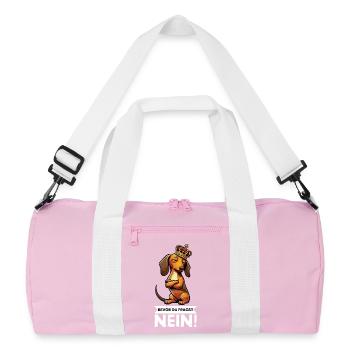 Avant que vous ne demandiez : teckel, propriétaire de teckel, propriétaire de teckel - Sac de sport recyclé - rose/blanc - Devant