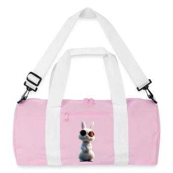 Mountain Rabbit Arctic Hare Albino Rabbit White Rabbit - Recycled Duffel Bag - pink/white - Front