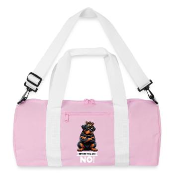 Avant que vous ne demandiez, pas de rottweiler rottweilerbesitzer - Sac de sport recyclé - rose/blanc - Devant