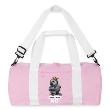 Before You Ask Graupapagei Papagei Papageienhalter - Recycelte Duffel Bag - Rosa/Weiß - Vorne