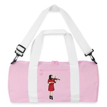 Violinist Drawing - Recycled Duffel Bag - pink/white - Front
