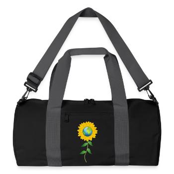 Planète Terre et fleur de tournesol - Sac de sport recyclé - noir/gris graphite - Devant