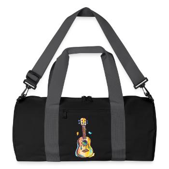 Ukulele Comic Look - Recycelte Duffel Bag - Schwarz/Graphitgrau - Vorne