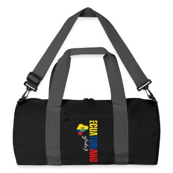 Orgueil équatoryen, design vertical - Sac de sport recyclé - noir/gris graphite - Devant