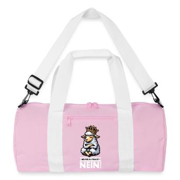 Avant que vous ne demandiez : moutons, moutons, bergers, éleveurs de moutons - Sac de sport recyclé - rose/blanc - Devant