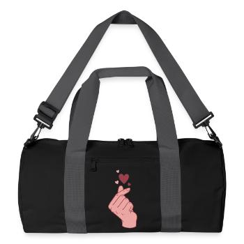 Kpop Cœur de doigt Coréen Pop Amour mignon Coréen - Sac de sport recyclé - noir/gris graphite - Devant