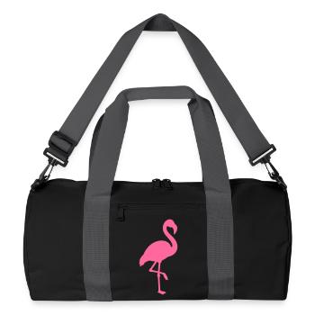 Vecteur flamant rose - Sac de sport recyclé - noir/gris graphite - Devant
