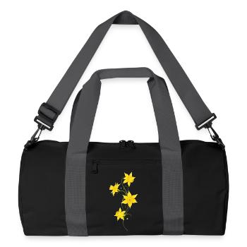 Fleurs de jonquilles, filigrane. Printemps, Pâques - Sac de sport recyclé - noir/gris graphite - Devant