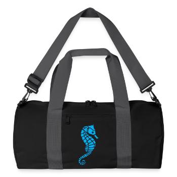 Blaues Seepferdchen - Recycelte Duffel Bag - Schwarz/Graphitgrau - Vorne