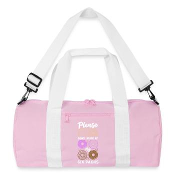 Donut Fitnessstudio Training - Recycelte Duffel Bag - Rosa/Weiß - Vorne