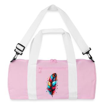 Feder - Recycelte Duffel Bag - Rosa/Weiß - Vorne