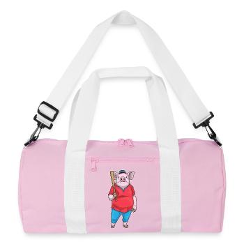 Pig Baseball Batte de baseball - Sac de sport recyclé - rose/blanc - Devant