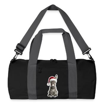 Poulain d’âne gris à la crèche - Sac de sport recyclé - noir/gris graphite - Devant