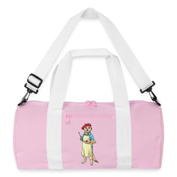 Peinture au pinceau peintre de suricates - Sac de sport recyclé - rose/blanc - Devant