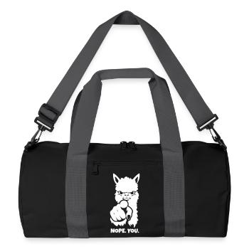 Alpaca points at you – nope. You. - Recycled Duffel Bag - black/graphite grey - Front
