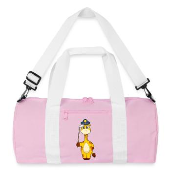 Giraffe Polizist Polizei - Recycelte Duffel Bag - Rosa/Weiß - Vorne