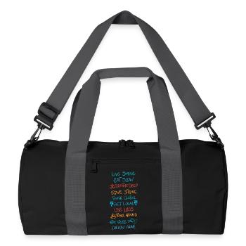 Vivre simple 2 - Sac de sport recyclé - noir/gris graphite - Devant