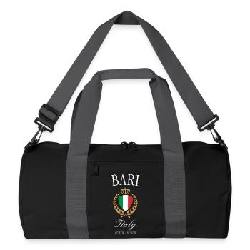 Bari Italien Wappen Krone – Reise Souvenir - Recycelte Duffel Bag - Schwarz/Graphitgrau - Vorne