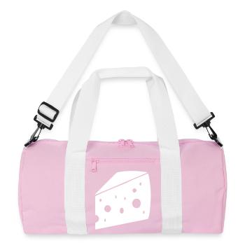 gros morceau de fromage avec des trous - Sac de sport recyclé - rose/blanc - Devant