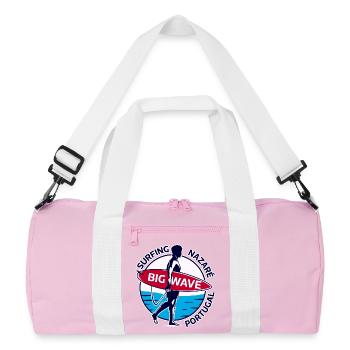Surfing Nazaré Big Wave Portugal - Recycled Duffel Bag - pink/white - Front