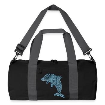 Dolphin T-Shirt Dauphin Dolphin Delfin Delfin Mandala - Recycelte Duffel Bag - Schwarz/Graphitgrau - Vorne