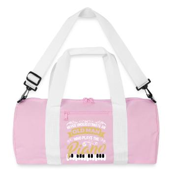 Alter Klavierspieler - Recycelte Duffel Bag - Rosa/Weiß - Vorne