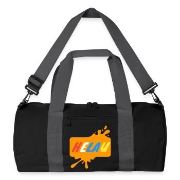 Helau Karnevalsdesign - Recycelte Duffel Bag - Schwarz/Graphitgrau - Vorne