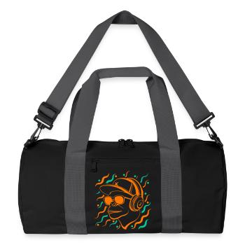 Singe cool avec des écouteurs - Sac de sport recyclé - noir/gris graphite - Devant
