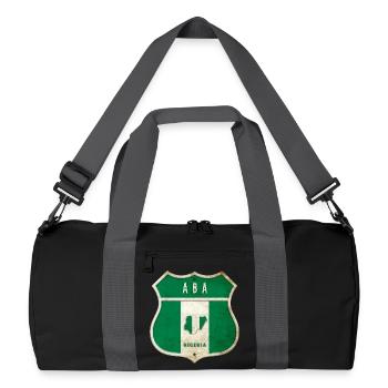 Design du blason du drapeau d'Aba Nigeria - Sac de sport recyclé - noir/gris graphite - Devant